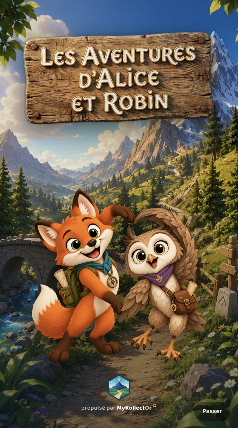 Écran d'accueil de l'aventure sur téléphone