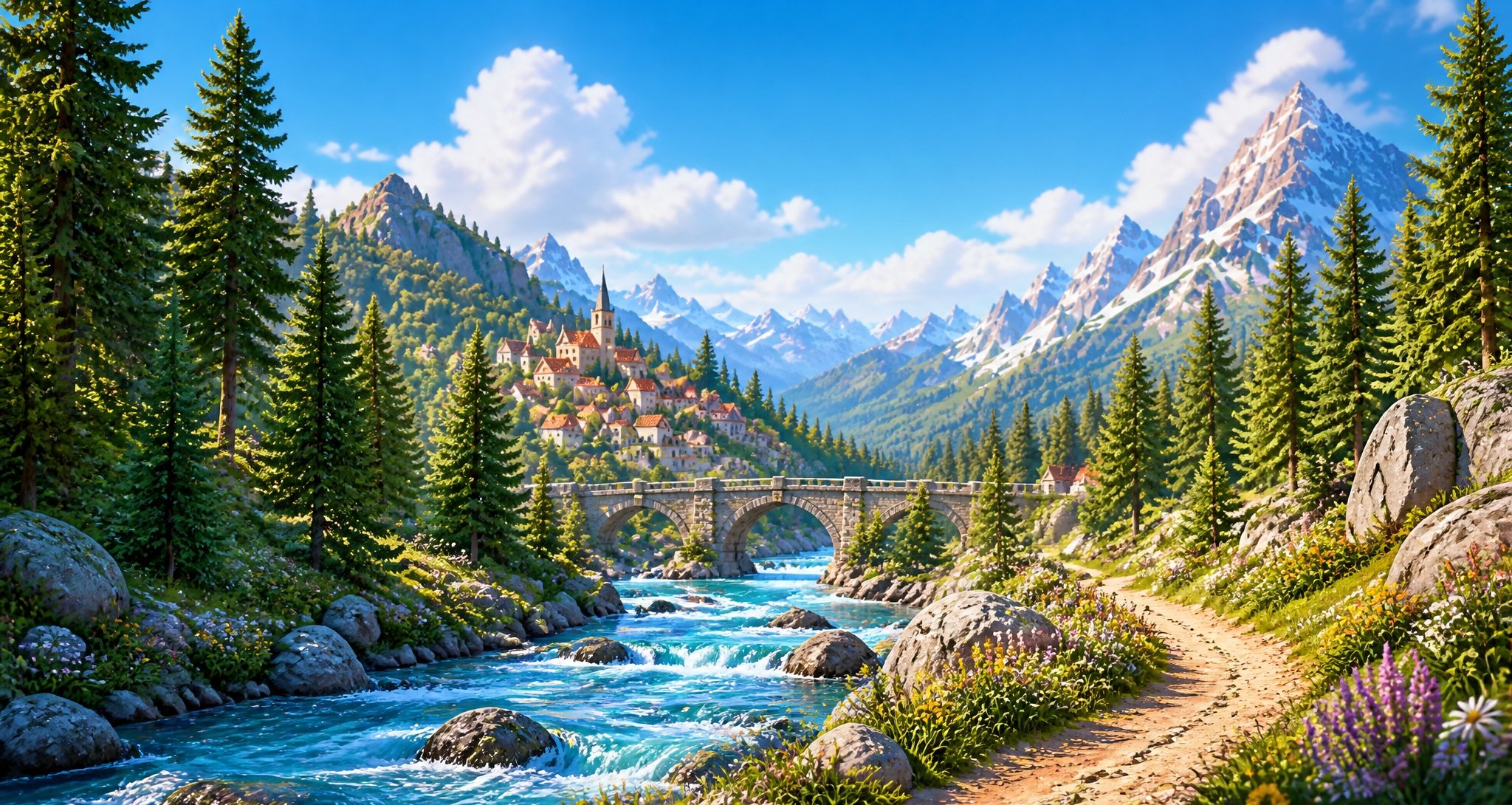 Village de montagne, point de départ d'une première aventure